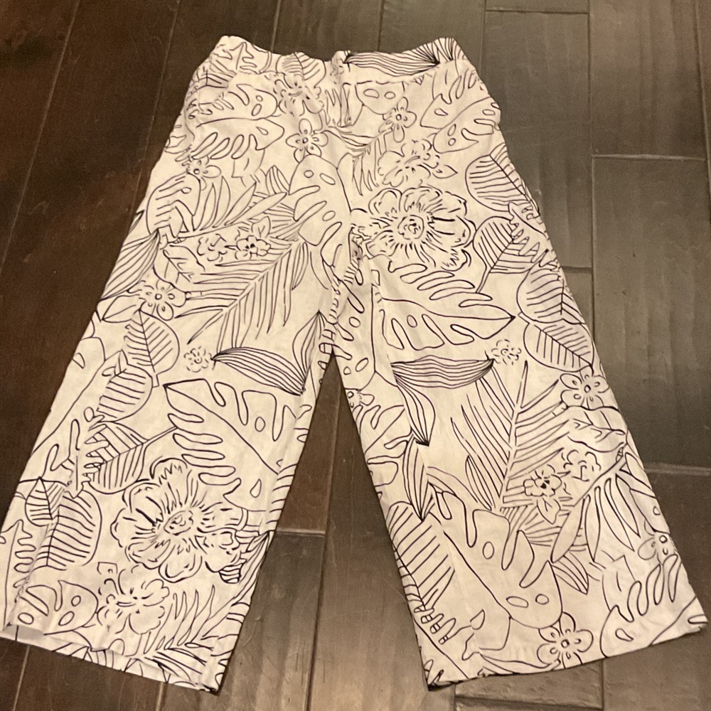 Floral Print Wide-Leg Pants